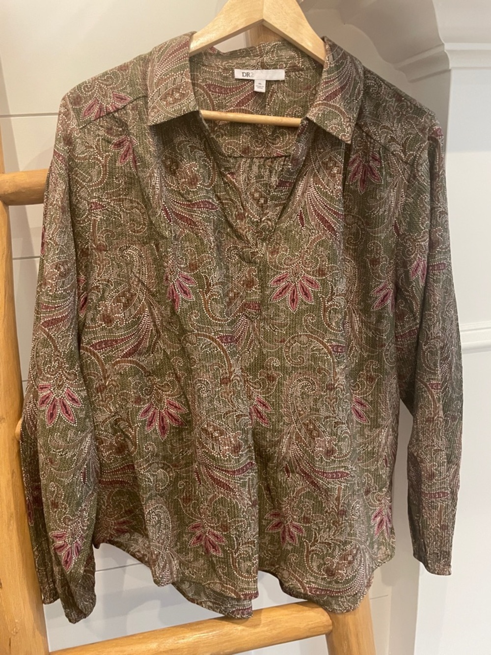 DR2 by Daniel Rainn Paisley Long Sleeve Blouse